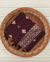 SC3018 - Linen Copper And Silver Butta With Stone